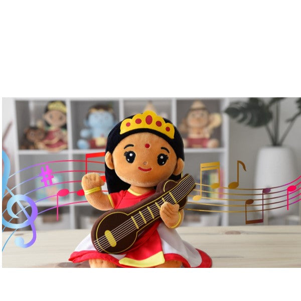 Mantra Singing Saraswati Devi Plush Doll