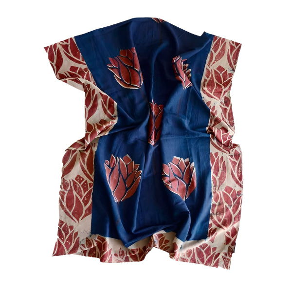 Blue Block Print Scarf