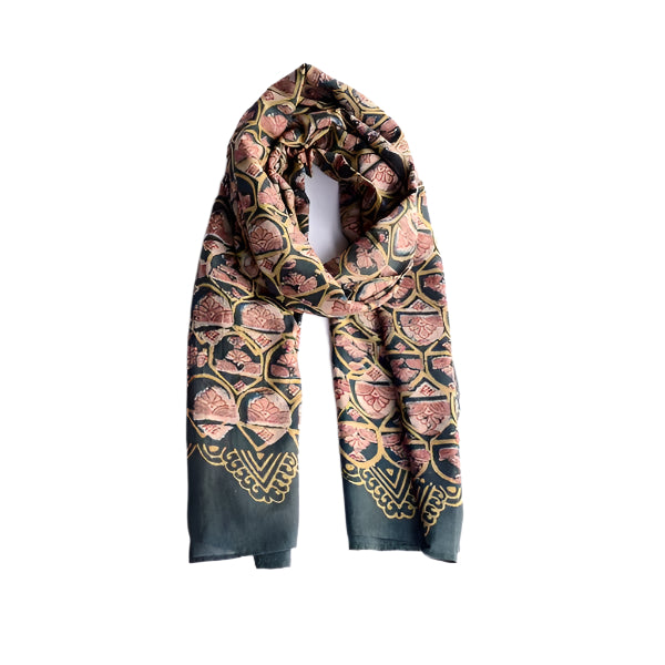 Emerald Block Print Scarf