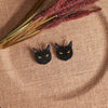 Black Cat Hoop Earrings