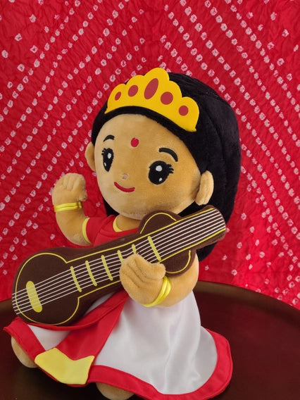 Mantra Singing Saraswati Devi Plush Doll