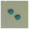 Teal Agave Wood Stud Earrings