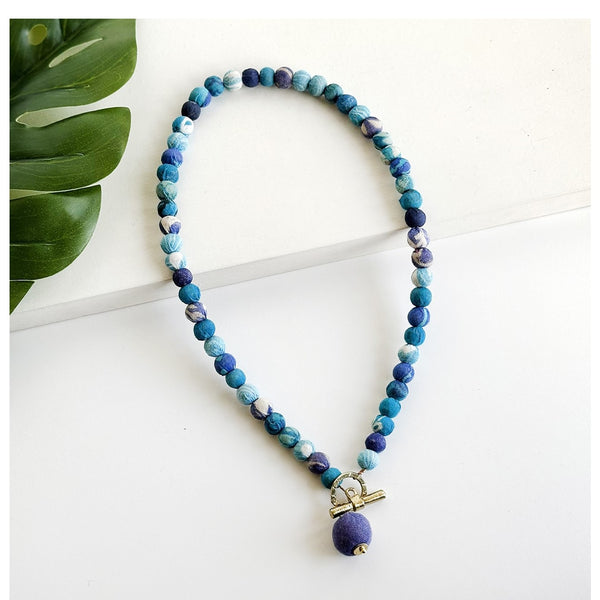 Kantha Azure Toggle Necklace
