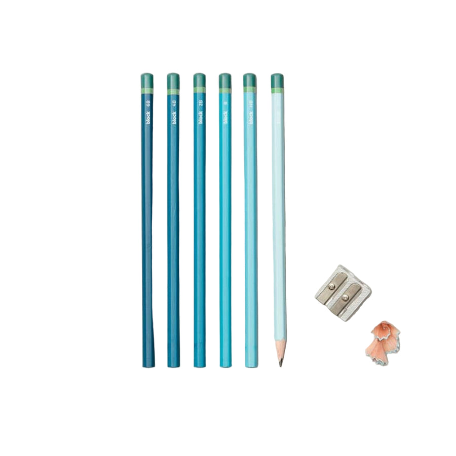 Blue Sketching Pencil Set