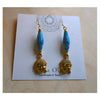 14kt Gold Filled Blue Hand Rolled Buddha Earrings