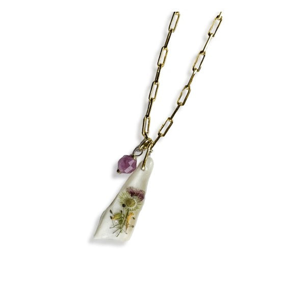 Deitrich Wildflowers Hand Painted Necklace