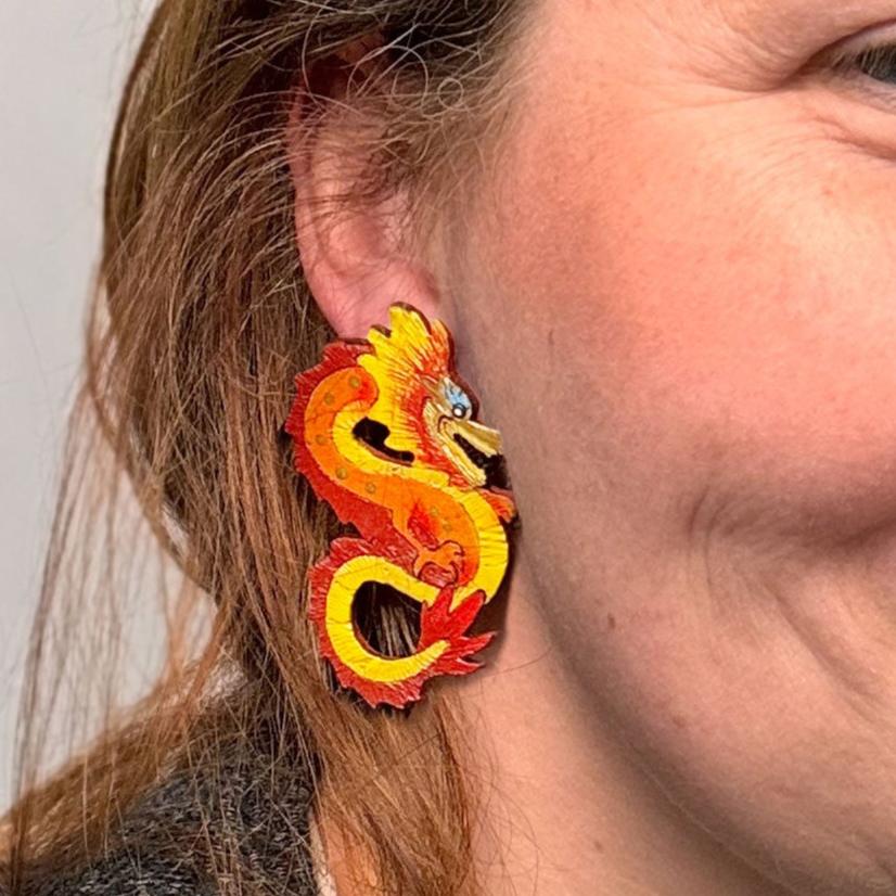 Large Dragon Earrings