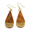 Etched Brass Teardrop Earrings