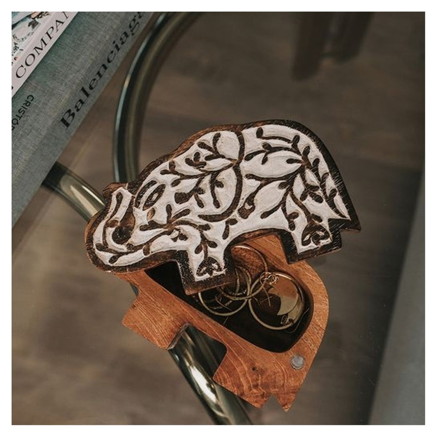 Wooden Elephant Pivot Box