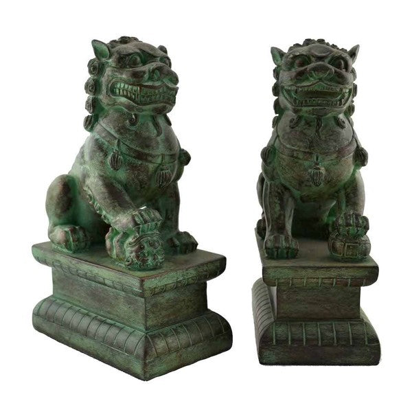 Fu Dogs with Bronze Finish Set