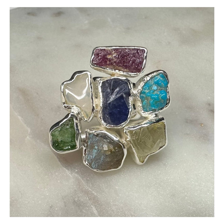 Gabriel Pena Multi Gemstone Sterling Silver Ring