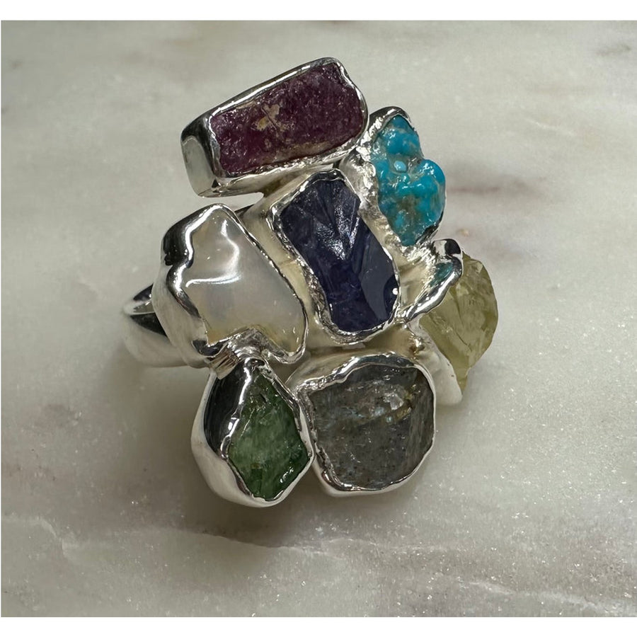 Gabriel Pena Multi Gemstone Sterling Silver Ring