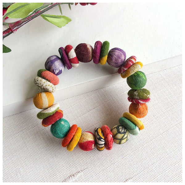 Kantha Button Bracelet