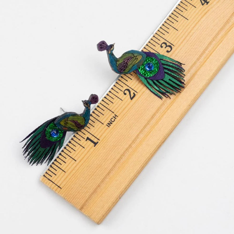 Small Peacock Earrings