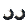 Raffie Noir Fringe Hoops