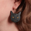 Black Cat Hoop Earrings