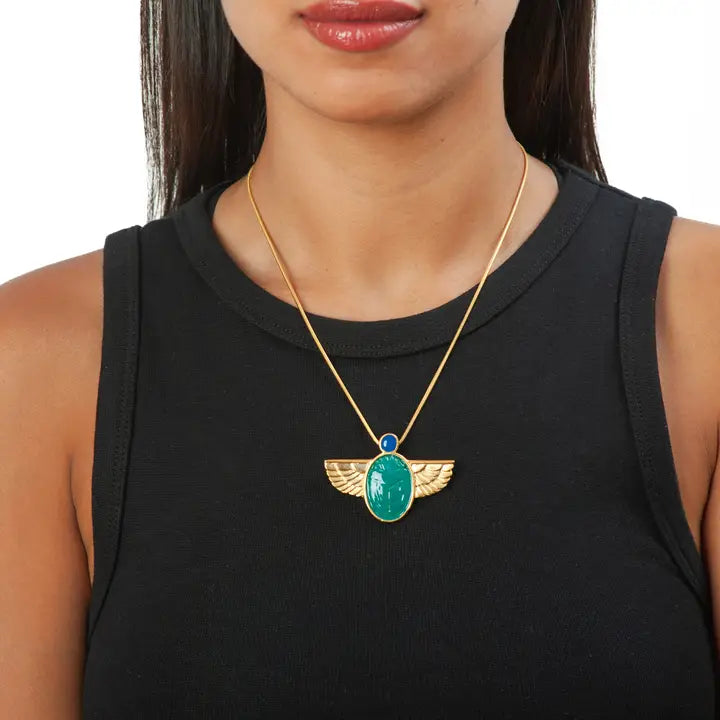 Tiffany Inspired Scarab Brooch / Pendant Combo