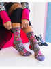 Skulls & Roses Sheer Socks