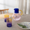 Set of Two Blue Yellow and Pink Drinking Glasses