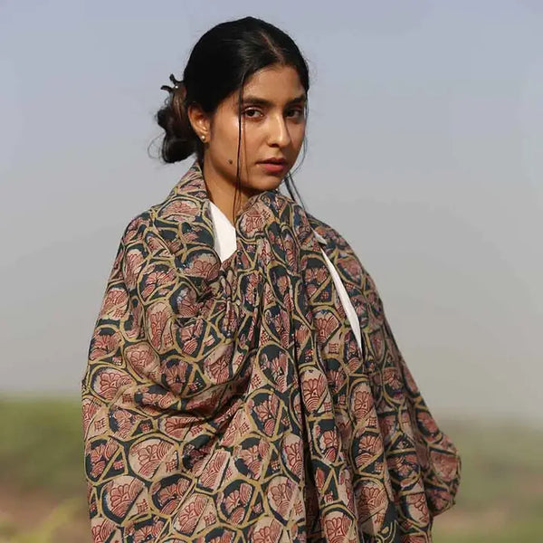 Emerald Block Print Scarf