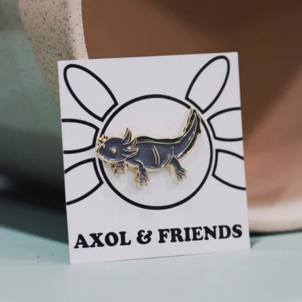 Gray Axolotl Enamel Pin