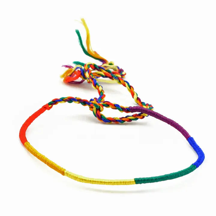 Silk Rainbow Friendship Bracelet