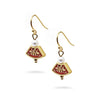 Asian Golden Lotus Earring w/Pearl