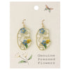 Blue Dried Flower Face Earrings