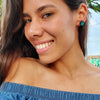 Teal Agave Wood Stud Earrings
