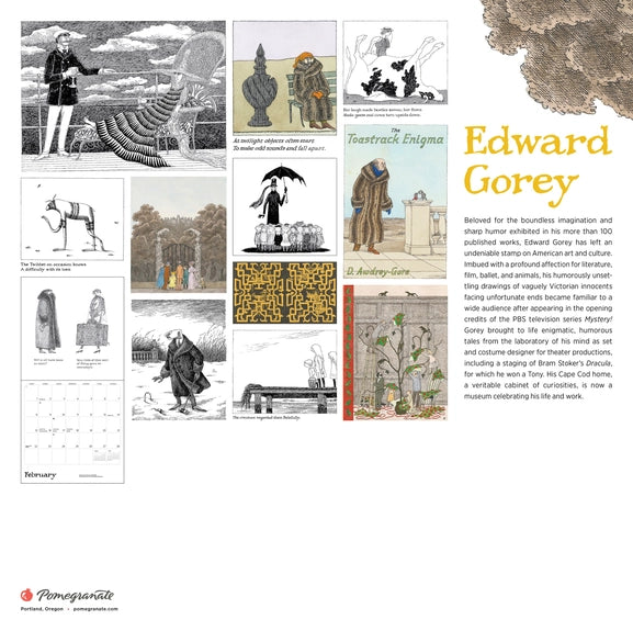 Edward Gorey 2026 Wall Calendar
