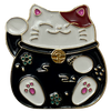 Lucky Cat Enamel Pin Black