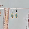 Matte Turquoise Oval Earrings with Painted Gold