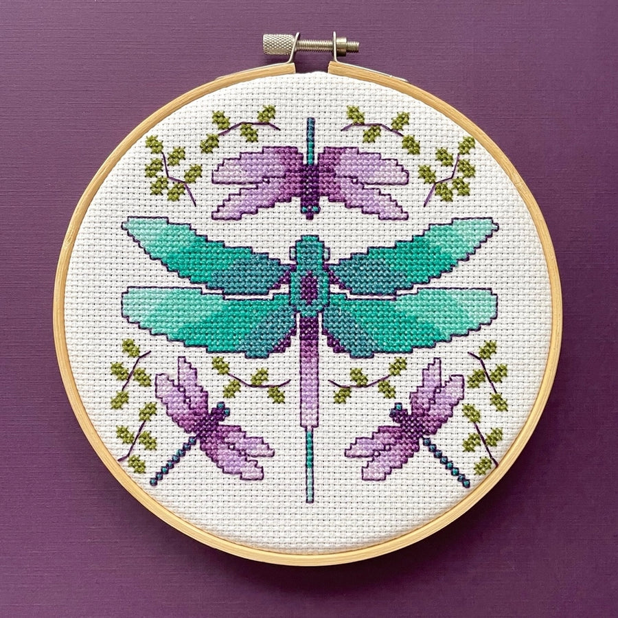 DIY Kit Dragonflies Counted Cross Stitch