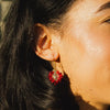 Red Mini Beaded Heart Earrings