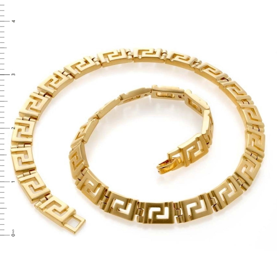 Meander Link Gold Finished Necklace