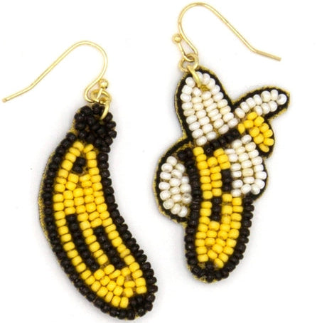 Beaded Banana Earrings