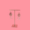 Sterling Silver Sacred Heart with Tiny Dangling Hearts Earrings