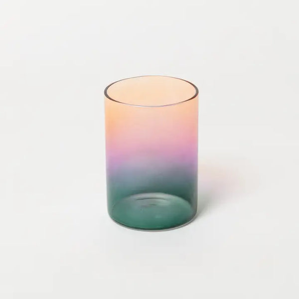 Single Teal Lilac and Amber Drinking Glass