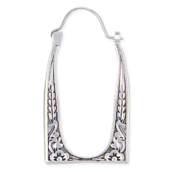 Vintage Frame Silver Hoops