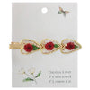 Red Dried Flower Heart Hair Clip