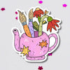 Paint brushes in teapot Sticker