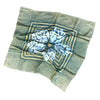 Green Square Plant Block Print Bandana Scarf