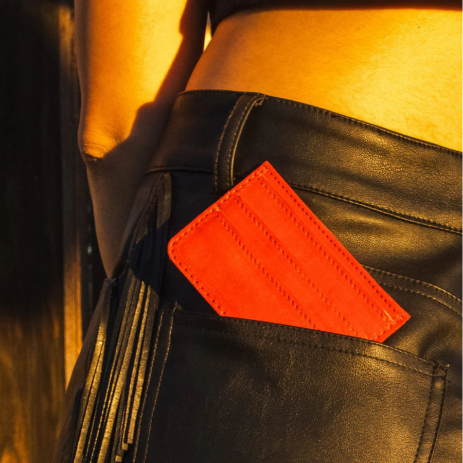 Red Leather Card Holder