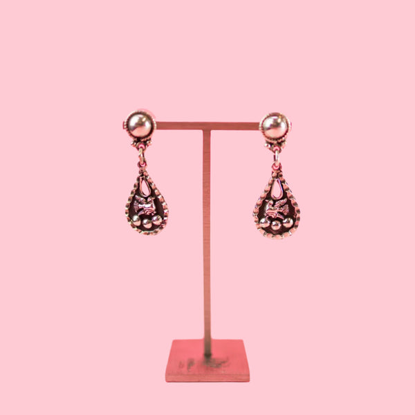 Sterling Silver Teardrop with Dove Earrings
