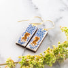 Lucky Tiger Japanese Rectangle Earrings