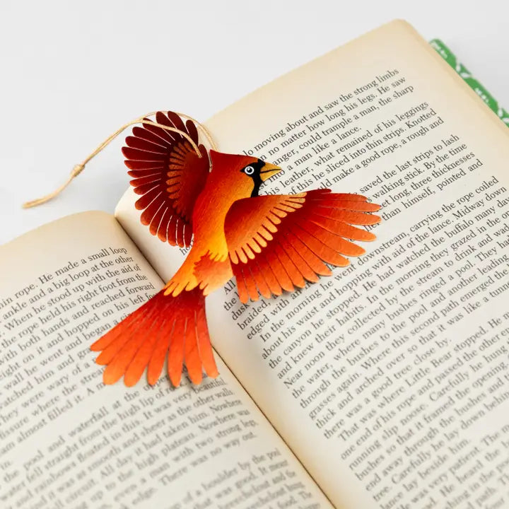 Cardinal Bronze Ornament and Notecard