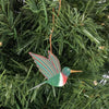 Ruby Throated Hummingbird Wood Ornament