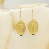 Aphrodite Coin Earrings with Garnet