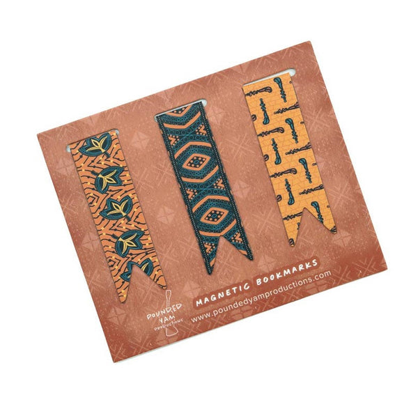 African Print Magnetic Bookmark Set
