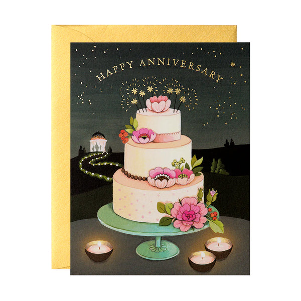 Anniversary Cake Greeting Card